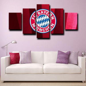 Bayern Munich Crest Red Emblem Wall Canvas