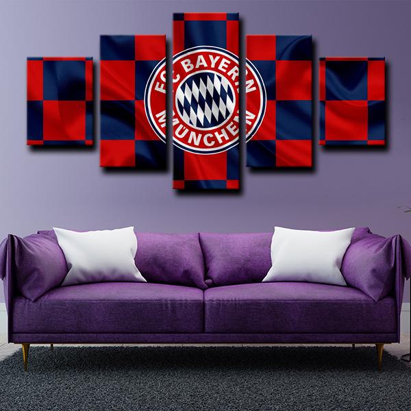 Bayern Munich Flag Look Wall Canvas