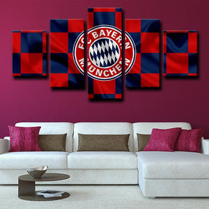 Bayern Munich Flag Look Wall Canvas