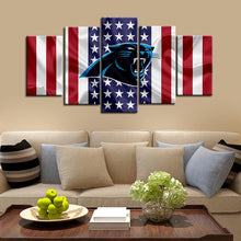 Load image into Gallery viewer, Carolina Panthers American Flag 5 Pieces Wall Painting Canvas