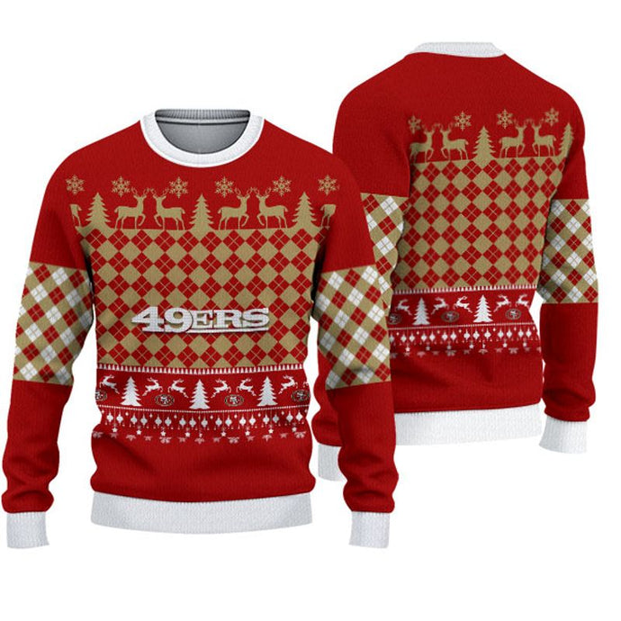 San Francisco 49ers Check Christmas Sweatshirt