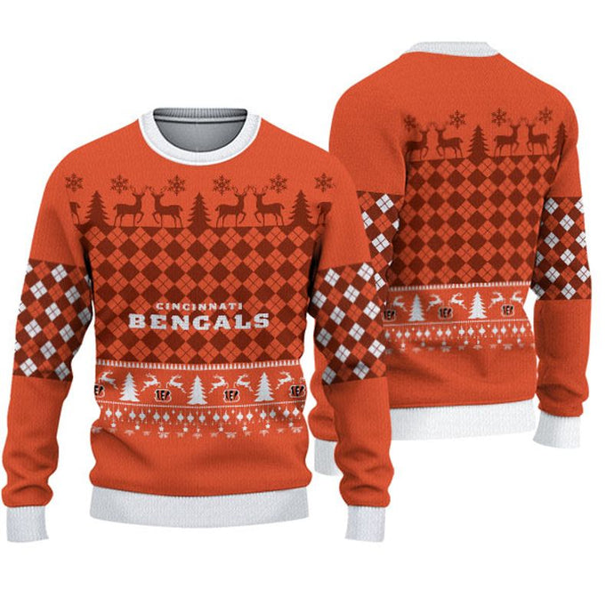 Cincinnati Bengals Check Christmas Sweatshirt