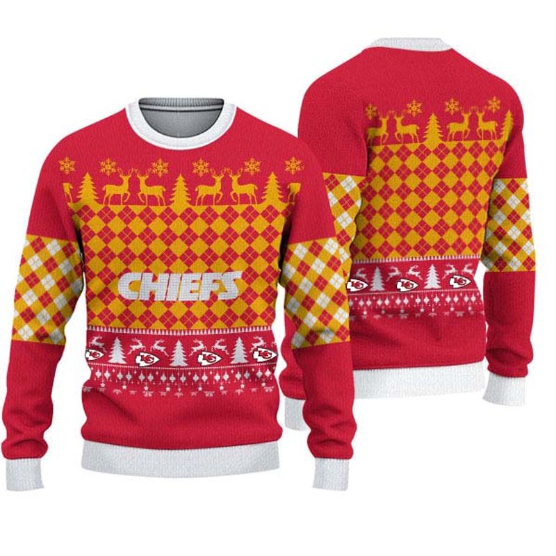 Kansas City Chiefs Check Christmas Sweatshirt