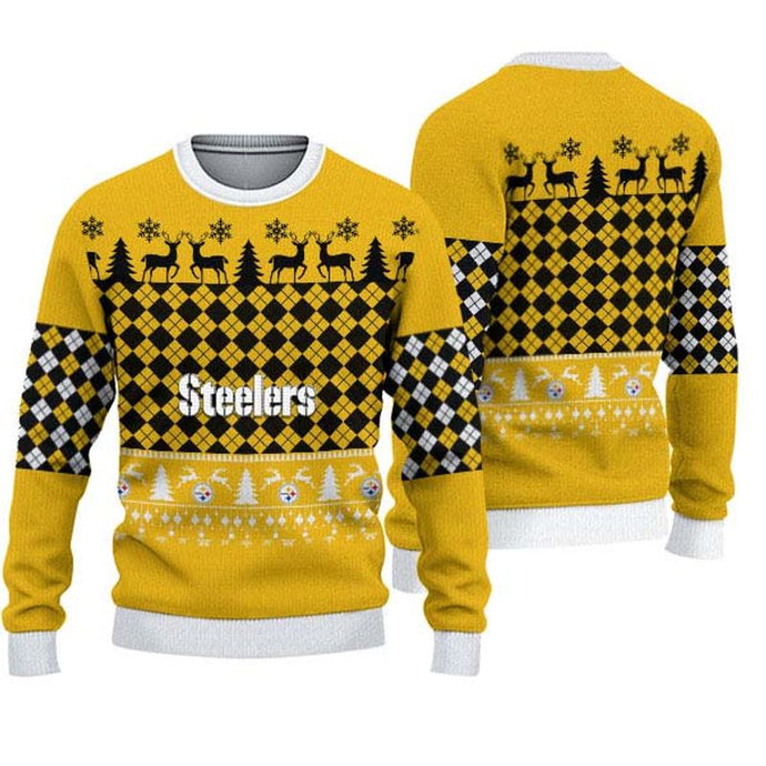 Pittsburgh Steelers Check Christmas Sweatshirt
