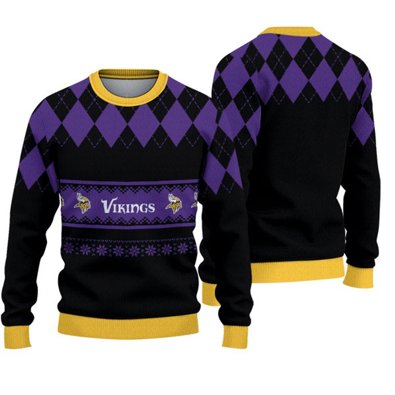 Minnesota Vikings Diamond Pattern Christmas Sweatshirt