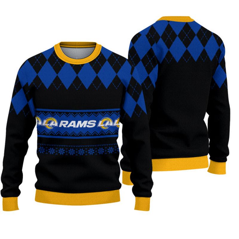 Los Angeles Rams Diamond Pattern Christmas Sweatshirt