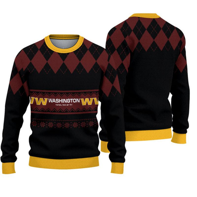 Washington Commanders Diamond Pattern Christmas Sweatshirt