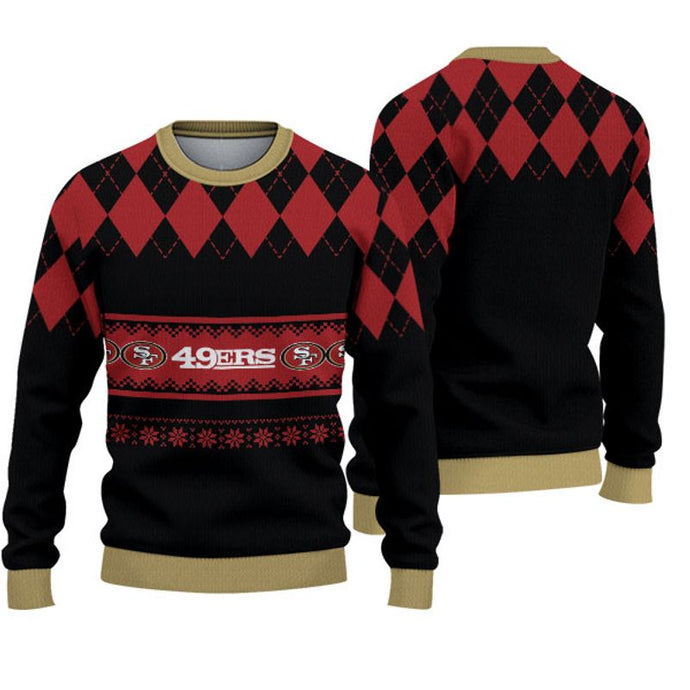 San Francisco 49ers Diamond Pattern Christmas Sweatshirt