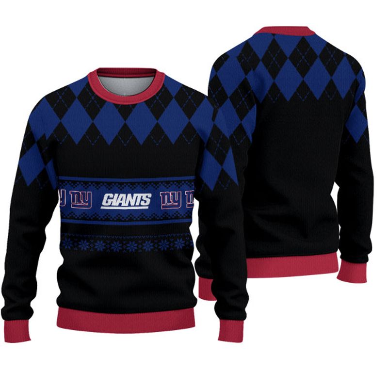 New York Giants Diamond Pattern Christmas Sweatshirt