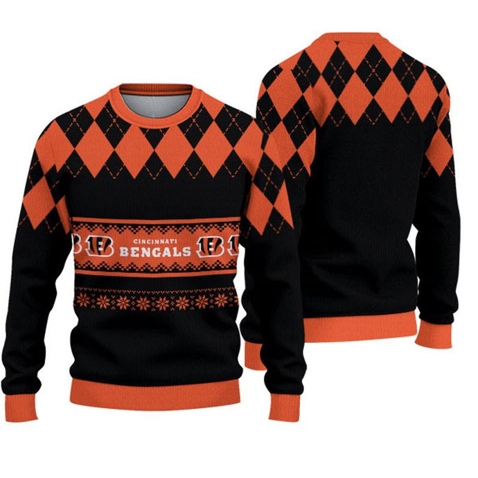 Cincinnati Bengals Diamond Pattern Christmas Sweatshirt