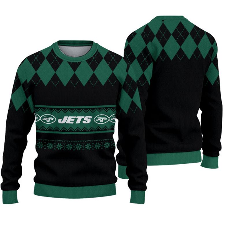 New York Jets Diamond Pattern Christmas Sweatshirt