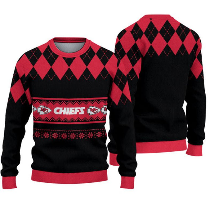 Kansas City Chiefs Diamond Pattern Christmas Sweatshirt