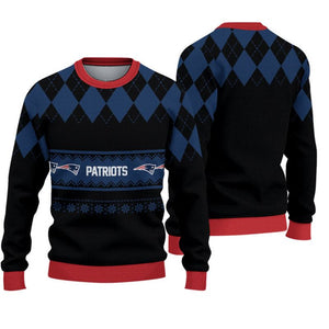 New England Patriots Diamond Pattern Christmas Sweatshirt