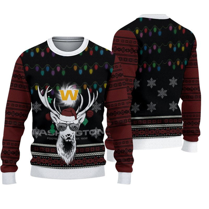Washington Commanders Deer Funny Christmas Sweatshirt