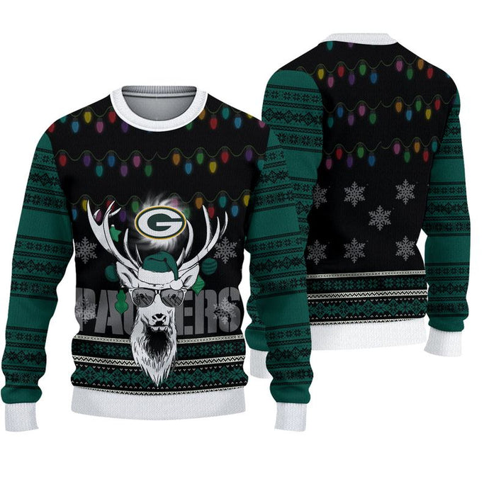 Green Bay Packers Deer Funny Christmas Sweatshirt