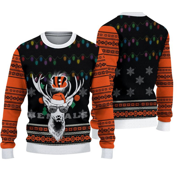 Cincinnati Bengals Deer Funny Christmas Sweatshirt