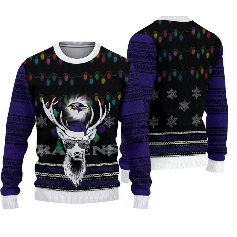 Baltimore Ravens Deer Funny Christmas Sweatshirt