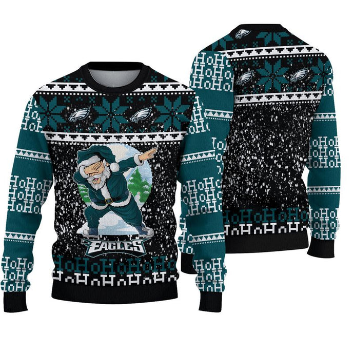 Philadelphia Eagles Dabbing Santa Christmas Sweatshirt