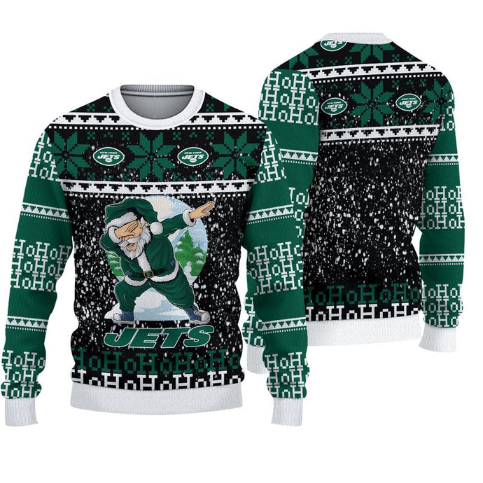 New York Jets Dabbing Santa Christmas Sweatshirt