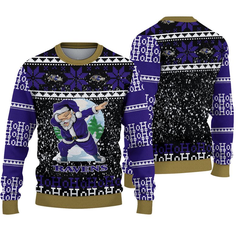 Baltimore Ravens Dabbing Santa Christmas Sweatshirt