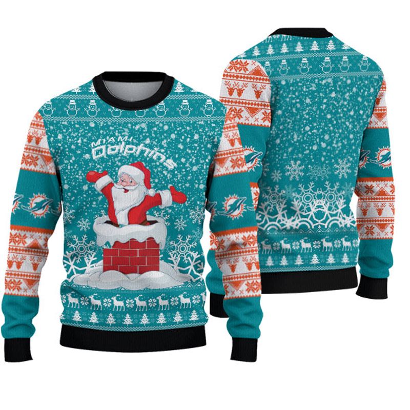 Miami Dolphins Santa Christmas Sweatshirt