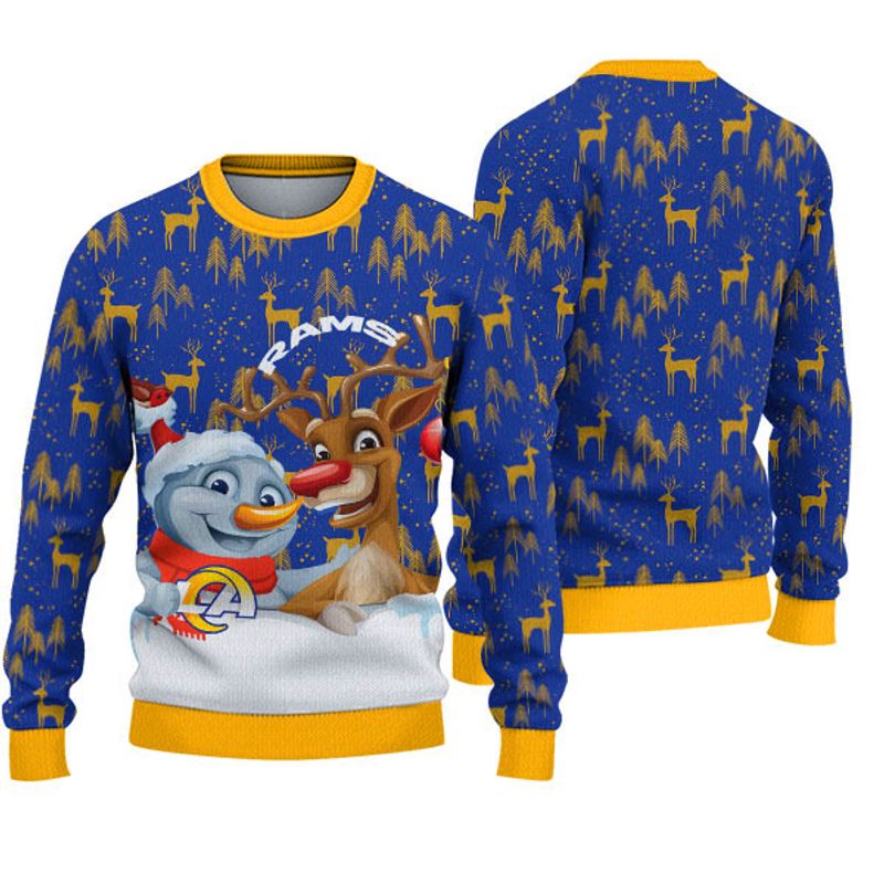 Los Angeles Rams Snowman Reindeer Christmas Sweatshirt