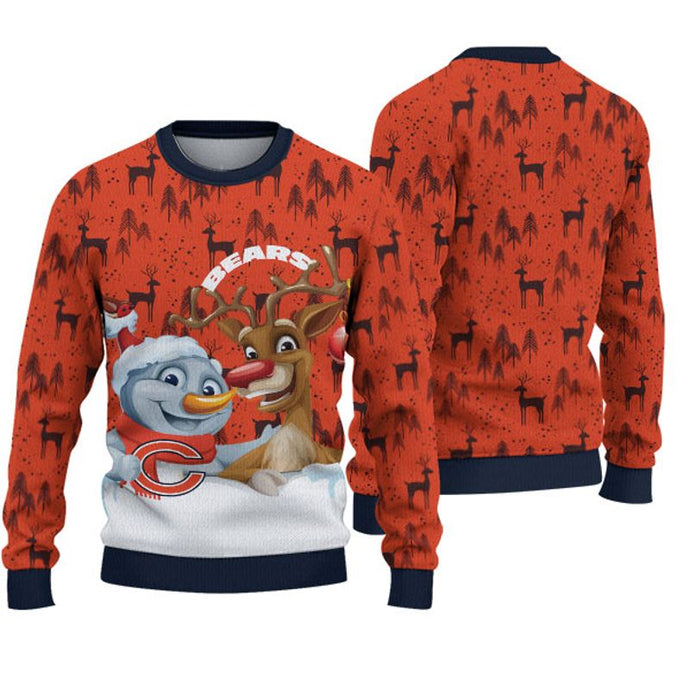 Chicago Bears Snowman Reindeer Christmas Sweatshirt