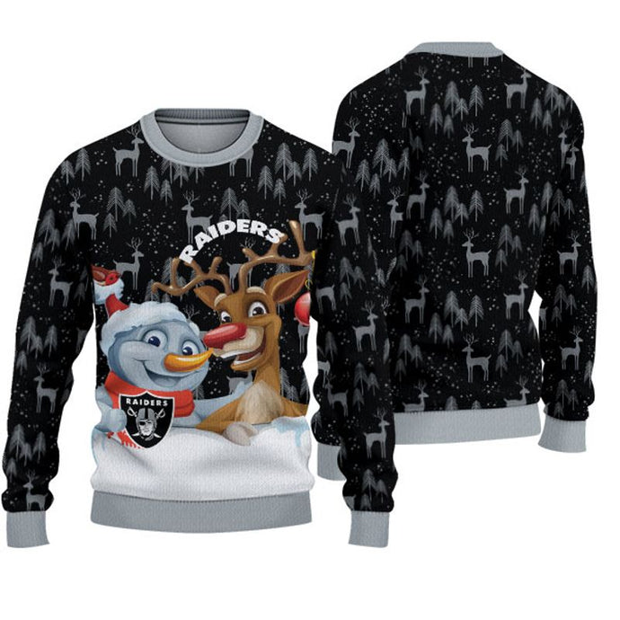 Las Vegas Raiders Snowman Reindeer Christmas Sweatshirt