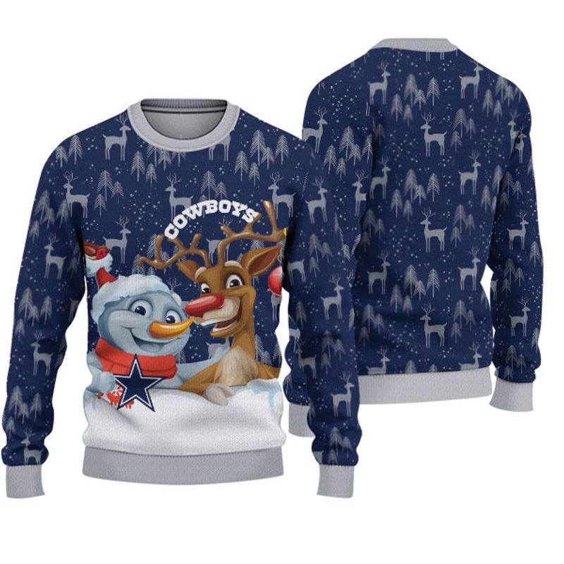 Dallas Cowboys Snowman Reindeer Christmas Sweatshirt