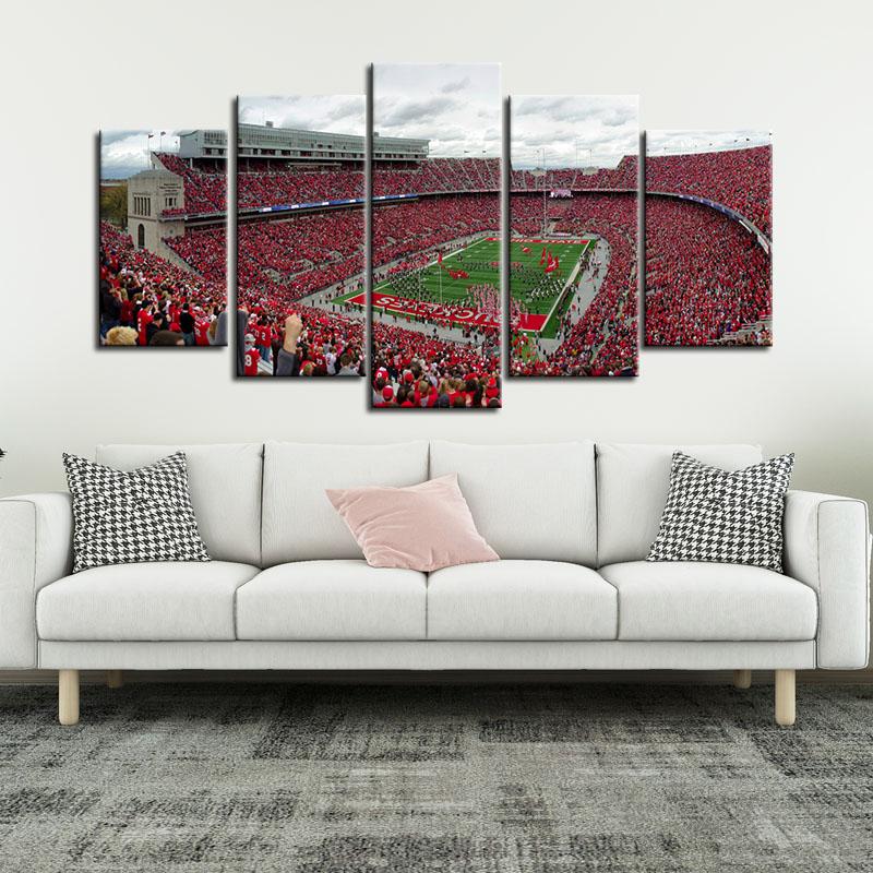 Ohio State Buckeyes Stadium 5 Pieces Painting Canvas