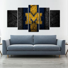 Load image into Gallery viewer, Michigan Wolverines Football Rock Style Canvas