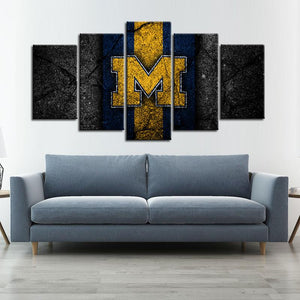 Michigan Wolverines Football Rock Style Canvas