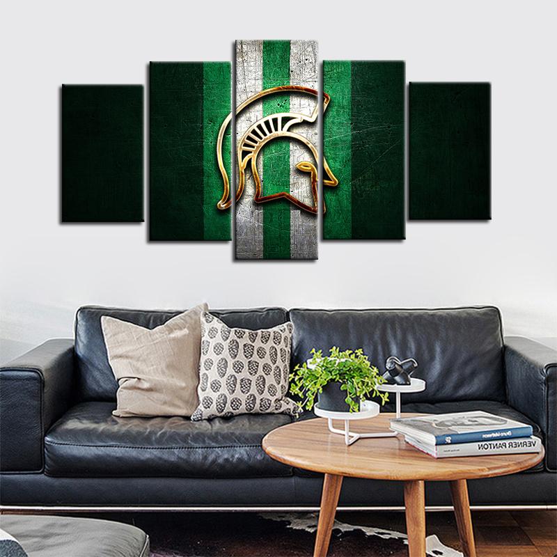 Michigan State Spartans Football Metal Look Canvas