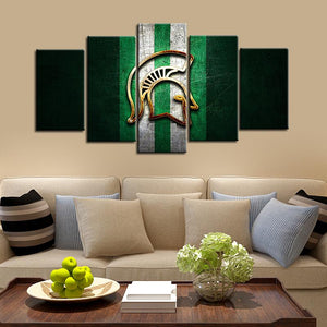 Michigan State Spartans Football Metal Look Canvas