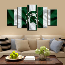 Load image into Gallery viewer, Michigan State Spartans Football Fabric Look Canvas