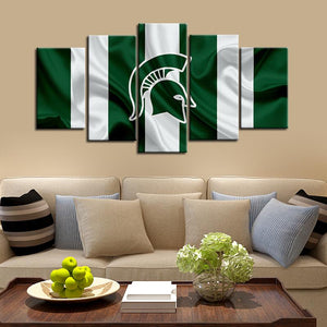 Michigan State Spartans Football Fabric Look Canvas