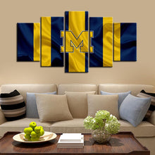 Load image into Gallery viewer, Michigan Wolverines Football Fabric Look  5 Pieces Painting Canvas