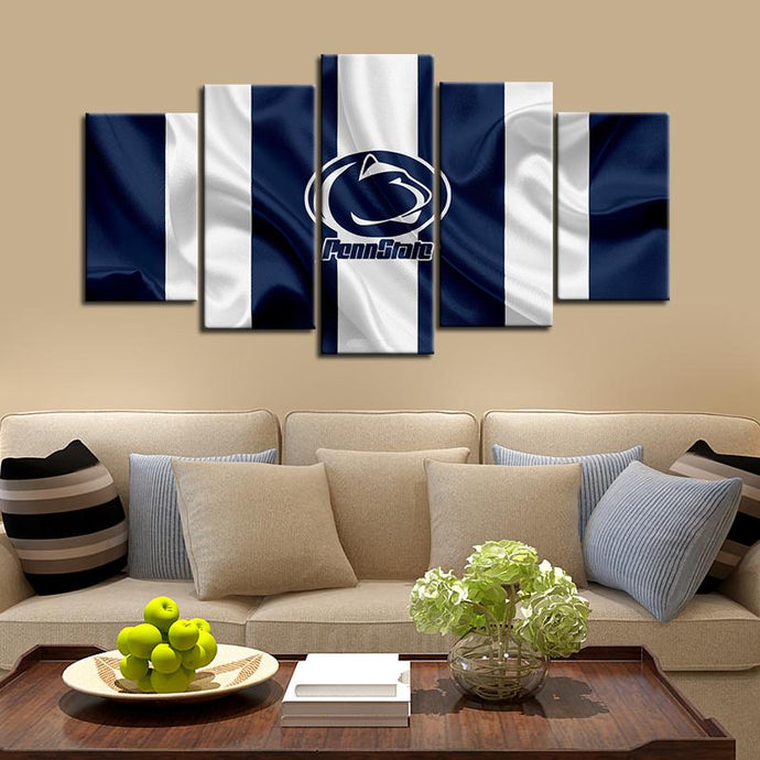 Penn State Nittany Lions Football Fabric Flag 5 Pieces Painting Canvas