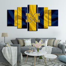 Load image into Gallery viewer, Michigan Wolverines Football Fabric Look Canvas