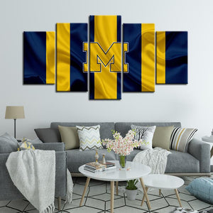 Michigan Wolverines Football Fabric Look Canvas