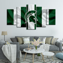Load image into Gallery viewer, Michigan State Spartans Football Fabric Look 5 Pieces Painting Canvas