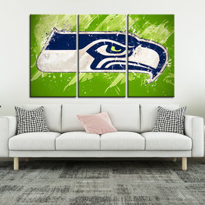 Seattle Seahawks Paint Splash Wall Canvas 2