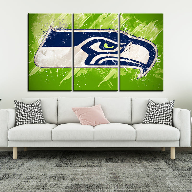 Seattle Seahawks Paint Splash Wall Canvas 2
