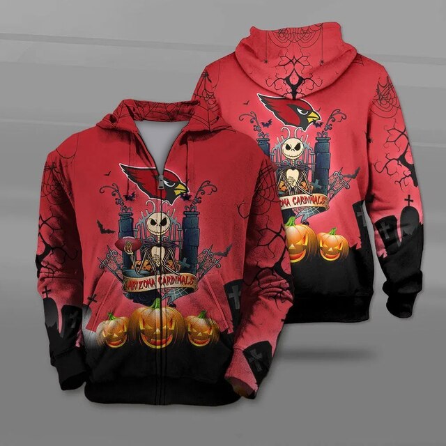 Arizona Cardinals Halloween Zipper Hoodie