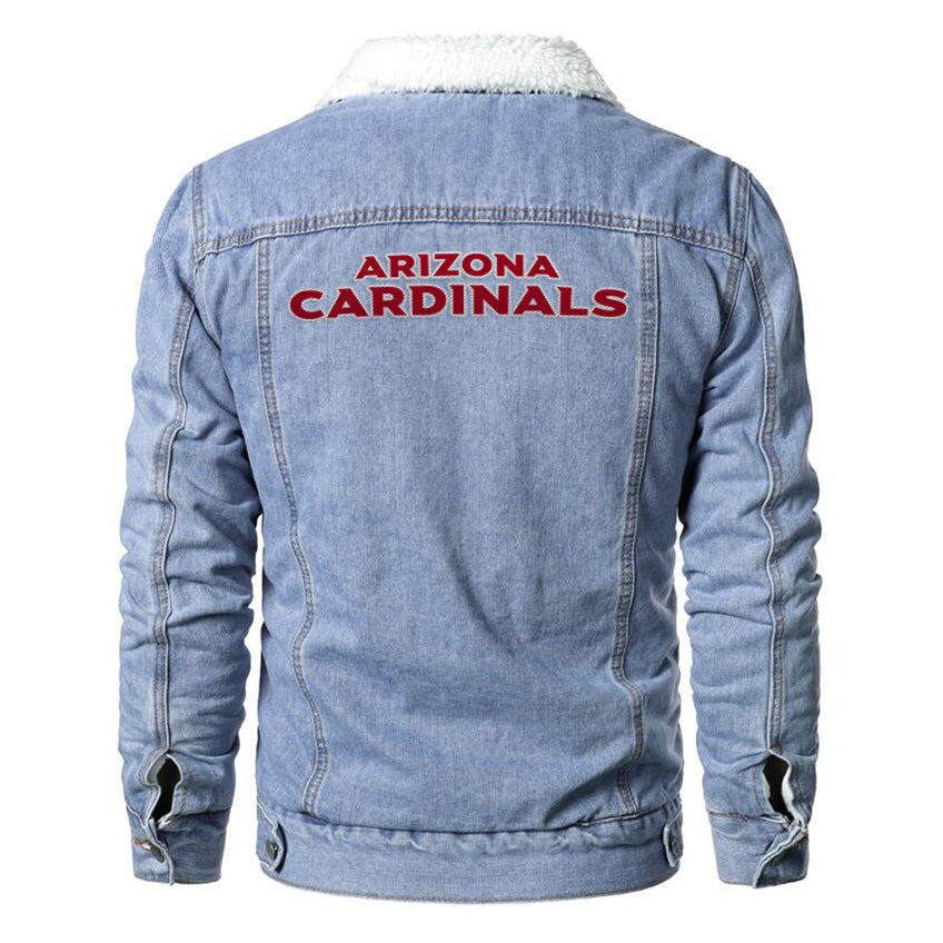 Arizona Cardinals Fur Denim Jacket