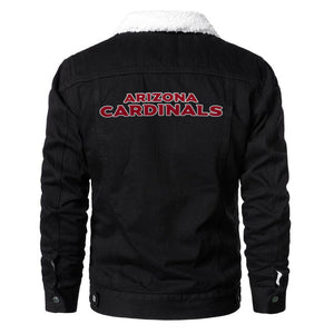 Arizona Cardinals Fur Denim Jacket