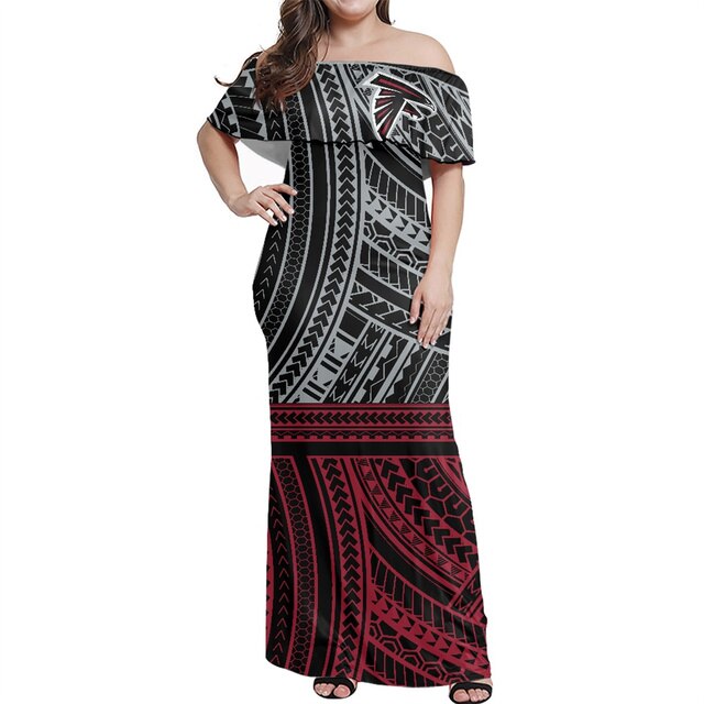 Atlanta Falcons Women Elegant Aloha Maxi Dress