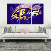 Load image into Gallery viewer, Baltimore Ravens Paint Splash Wall Canvas 2