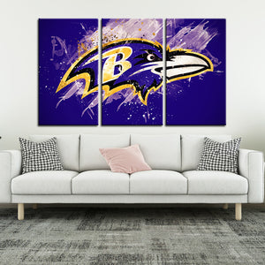 Baltimore Ravens Paint Splash Wall Canvas 2