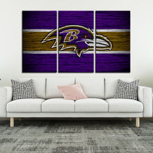 Load image into Gallery viewer, Baltimore Ravens Wooden Look Wall Canvas 2